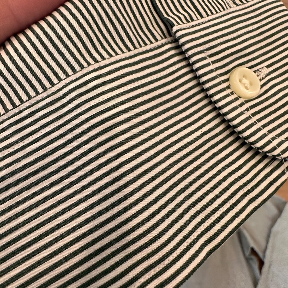 Ralph Lauren | Mens XXL Green White Striped Dressy Long Sleeve Button Down Shirt - Picture 8 of 8
